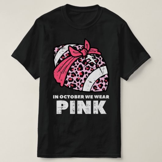 女性10月We衣服ピンクサッカー乳癌 Tシャツ (デザイン正面)