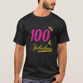 女性100と素晴らしいダイヤモンドクラウンハッピー100th tシャツ