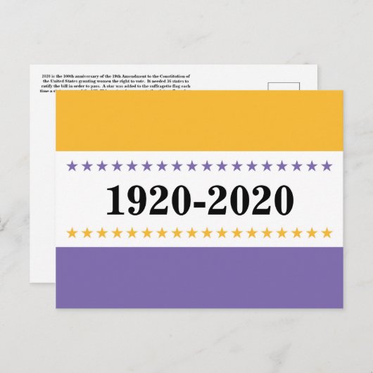 女性100歳への参政権の勝利の国旗の投票 ポストカード (正面/裏面)