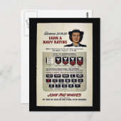 女性20人から36人が海軍の格付けを取得 ポストカード (正面/裏面)