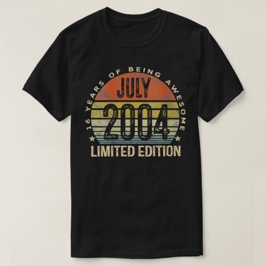 女性2004年7月限定版16誕生日16 Tシャツ (デザイン正面)