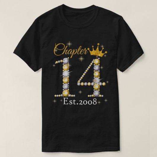 女性2008年第14章14歳14誕生 Tシャツ (デザイン正面)