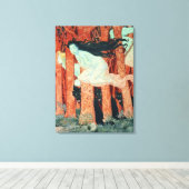 女性3人と狼3人(w/c) キャンバスプリント (インサイチュ (ウッドフロア))