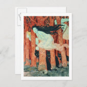 女性3人と狼3人(w/c) ポストカード (正面/裏面)