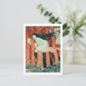 女性3人と狼3人(w/c) ポストカード (スタンド正面)