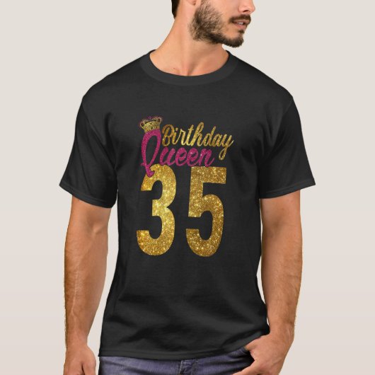 女性35歳1987年35誕生日クイーンディアモ Tシャツ (正面)