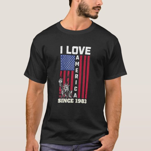 女性39th誕生日I Love America 1983年U以来 Tシャツ (正面)