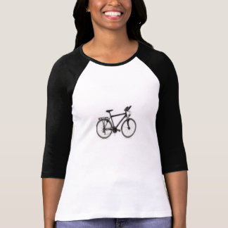 女性3/4の袖のRaglan (合う)、白または黒 Tシャツ