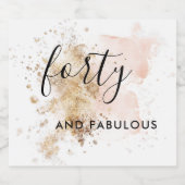 女性40歳の誕生日ワきらめくインラベル スパークリングワインラベル (シングルラベル)