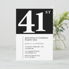 女性41歳エレガントの誕生日の招待シックシンプル 招待状