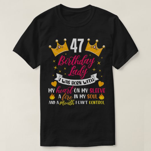 女性47歳の誕生日レディーギフト47歳の女性 Tシャツ (デザイン正面)