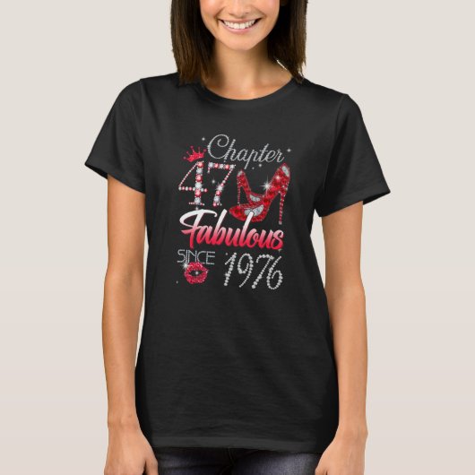 女性47歳Chapter 47 EST 1976 47誕生 Tシャツ (正面)
