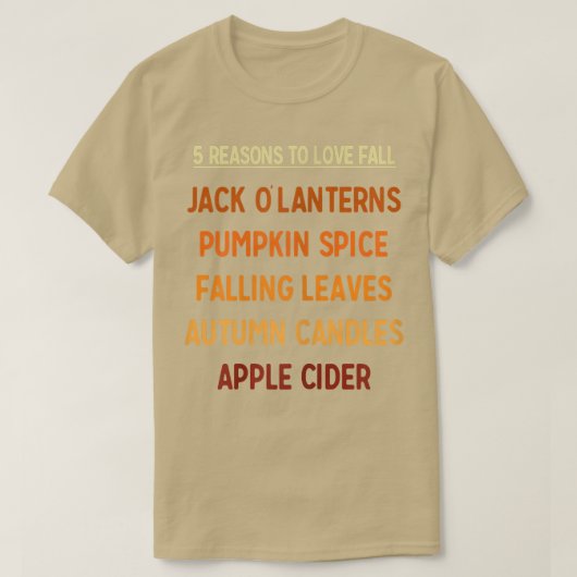 女性5愛する理由秋秋シーズンハロー Tシャツ (デザイン正面)