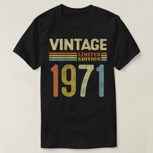 女性50年古いギフトヴィンテージ1971限定編集 Tシャツ (デザイン正面)