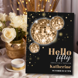 女性50歳エレガントの誕生日パーティーへの招待 ポストカード