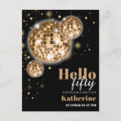 女性50歳エレガントの誕生日パーティーへの招待 ポストカード (正面)