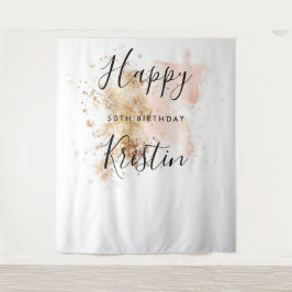 女性50歳誕生日写真撮影用背景 タペストリー