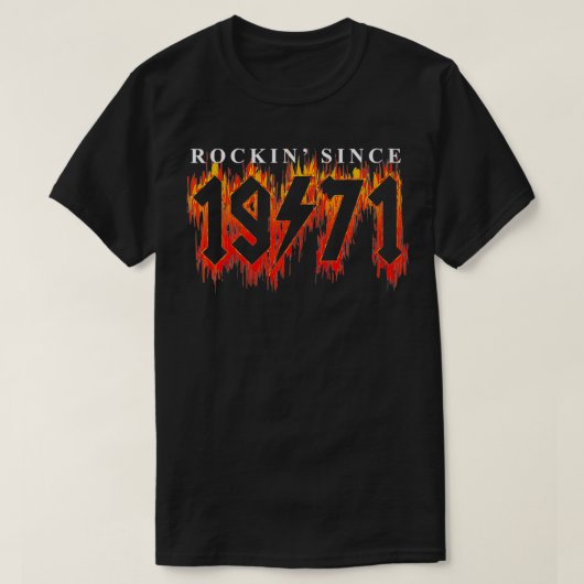 女性50番目の誕生日ギフトヴィンテージ1971 Rockin' S Tシャツ (デザイン正面)