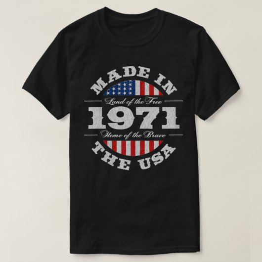 女性51歳の愛国心アメリカ1971年51番目の誕生日 Tシャツ (デザイン正面)