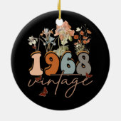 女性55歳ヴィンテージ1968 55誕生日Tee セラミックオーナメント (裏面)