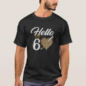 女性60位誕生日Hello 60Tee With Leopard Tシャツ (正面)