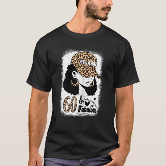 女性60歳の伝説的なBun Afro Leopar Tシャツ (正面)