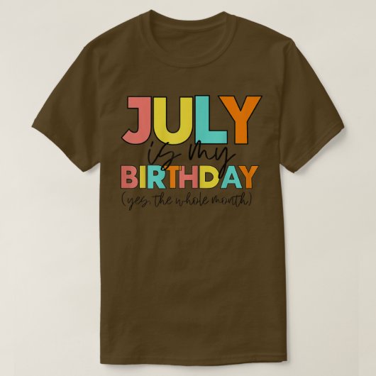 女性7月は私の誕生日月Yep全体の月 Tシャツ (デザイン正面)