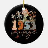 女性70歳ヴィンテージ1970 53誕生日Tee セラミックオーナメント (裏面)