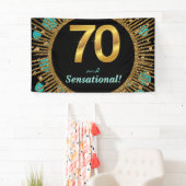 女性70誕生日バナー 横断幕 (インサイチュ)