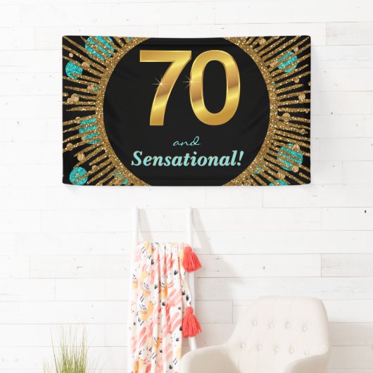 女性70誕生日バナー 横断幕 (インサイチュ)