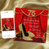 女性75番目の誕生日 招待状