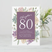 女性80番目の誕生日フローラサプライズパーティー 招待状 (スタンド正面)