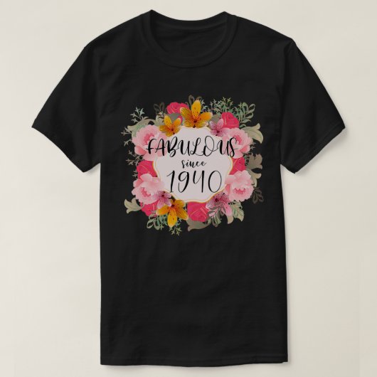 女性82歳1940年以来の素晴らしい幸せ82日 Tシャツ (デザイン正面)