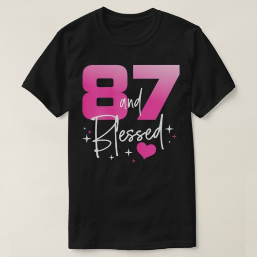 女性87と87賛美章古いギフト87 Tシャツ (デザイン正面)