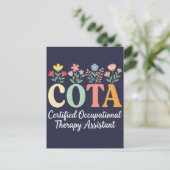 女性 おもしろい 花柄 COTA認定作業 ポストカード (スタンド正面)