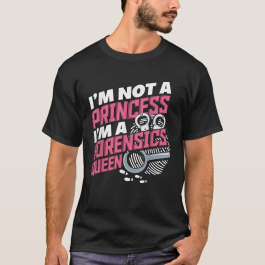 女性 おもしろ 法医学 科学 刑事学 学生 Tシャツ (正面)