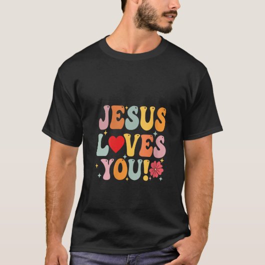 女性 イエスキリスト 愛してる キリスト教 キッズ 女性 レリ Tシャツ (正面)