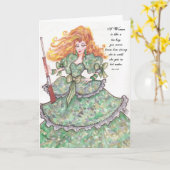 女性-カード カード (黄色い花)