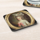 女性(キャンバスの油)のポートレート コースター (左側)