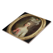 女性(キャンバスの油)のポートレート タイル (側面)