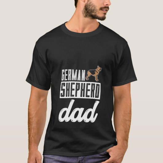 女性 ジャーマンシェパード ドイツ牧羊犬 お父さん Tシャツ (正面)
