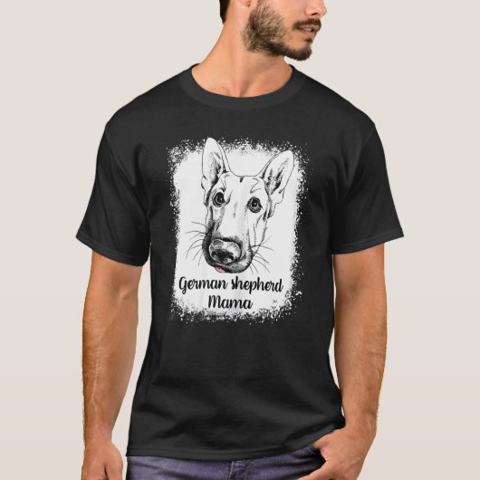 女性 ジャーマンシェパード ママ ブリーチ かわいい 犬のママ Tシャツ (正面)