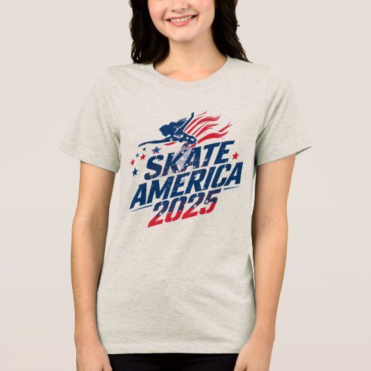 女性 スケーター フィギュアスケート スポーツ 勝利 Tシャツ (正面)