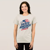 女性 スケーター フィギュアスケート スポーツ 勝利 Tシャツ (正面全面)