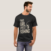 女性、ティーン、若者向けの釣り好きガールズデザイン Tシャツ (正面フル)