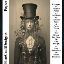 女性，トップハット&ベール，目を隠したCS1クラフト紙