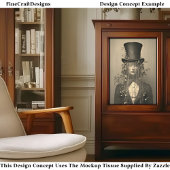 女性、トップハット&ベール、目を隠したCS1デコページ 薄葉紙