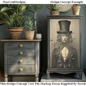 女性、トップハット&ベール、目を隠したCS1デコページ 薄葉紙