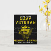 女性 ネイビー ベテラン 誇りを持って任務を遂行した Vネック カード (黄色い花)