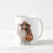 女性 ハロウィン かぼちゃ 秋ですね コーヒーマグカップ (正面右)